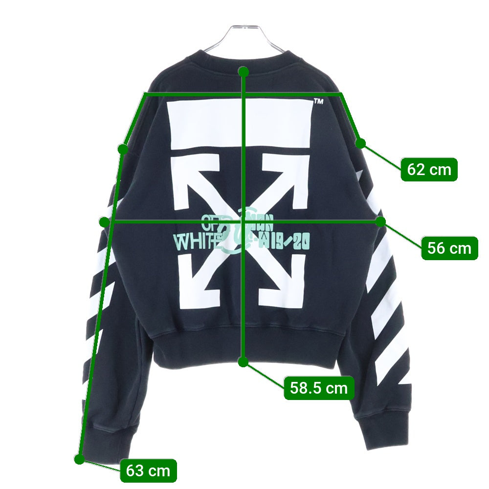 OFF-WHITE(オフホワイト) 19AW アロープリントクルーネックスウェットトレーナー ブラック OMBA035E19E30015