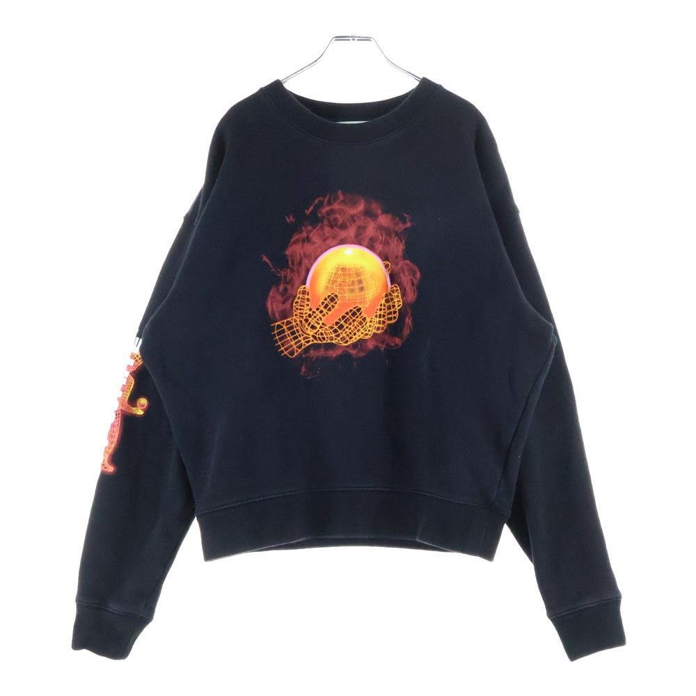 OFF-WHITE(オフホワイト) 19SS Hands Print Sweatshirt クルーネックスウェットトレーナー ブラック OMBA035S19D25016