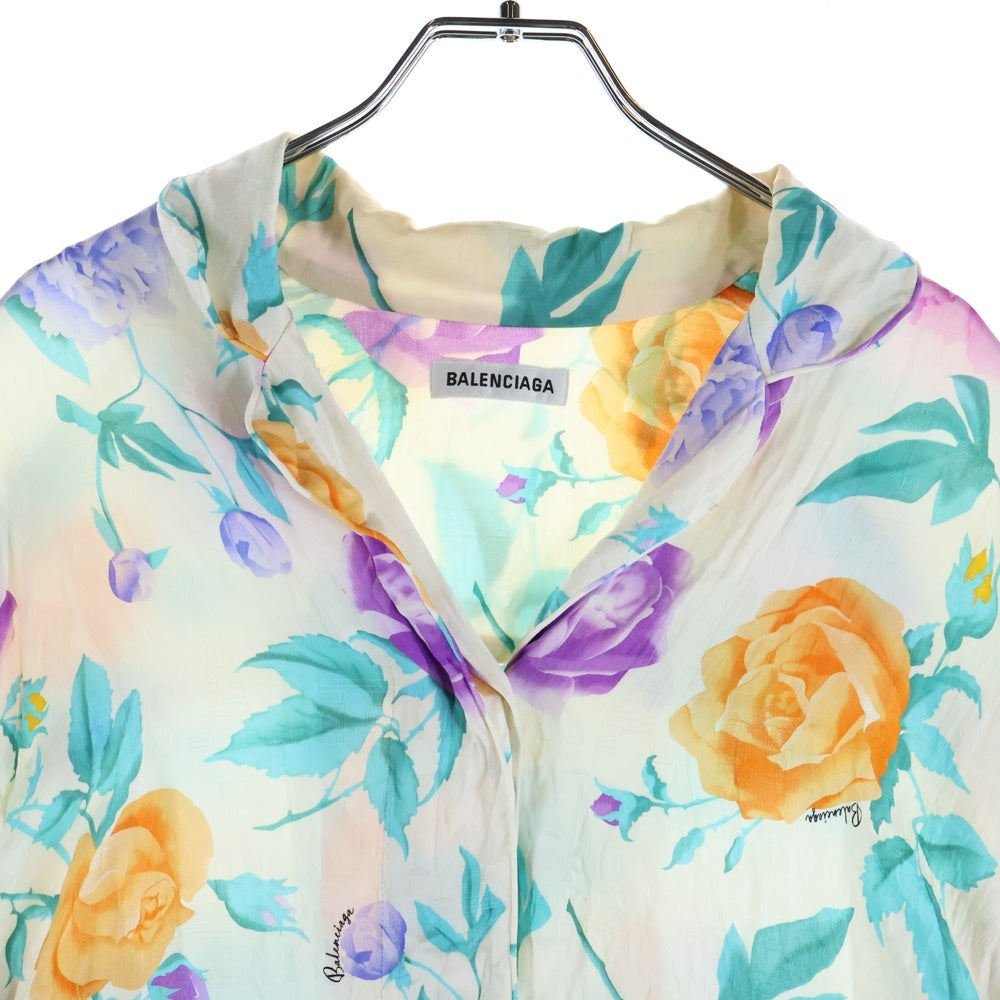 BALENCIAGA(バレンシアガ) フラワー総柄 シルク 長袖シャツ マルチカラー レディース 602450 TGLS4
