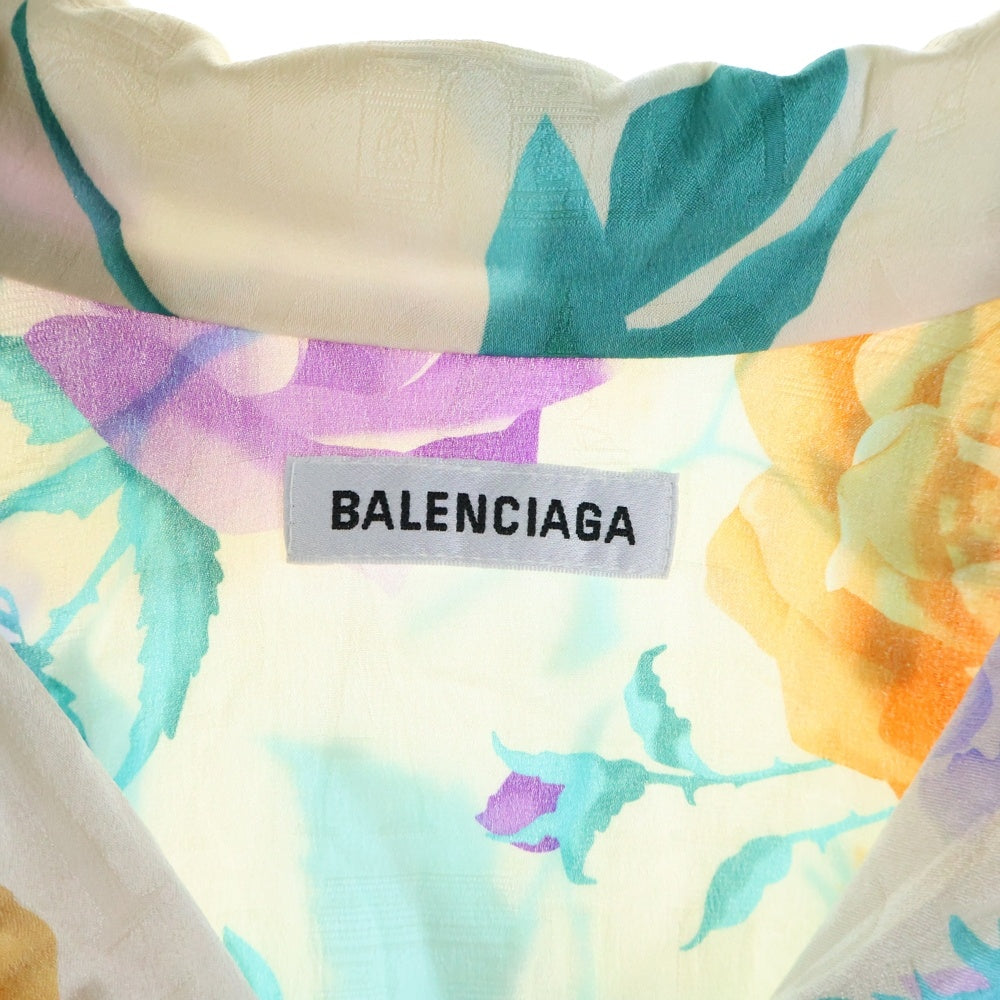 BALENCIAGA(バレンシアガ) フラワー総柄 シルク 長袖シャツ マルチカラー レディース 602450 TGLS4