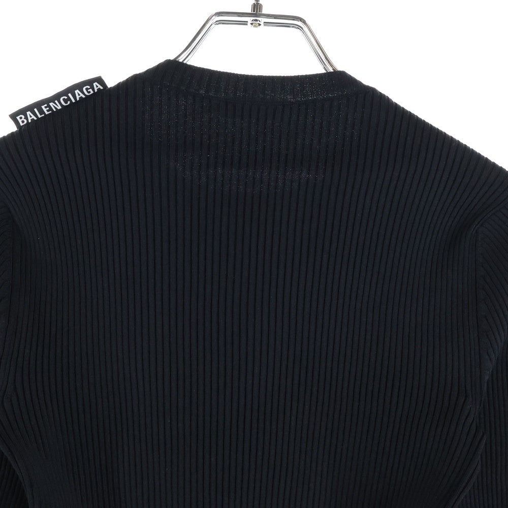 BALENCIAGA(バレンシアガ) ショルダーロゴタグ付 クルーネック 長袖セーター ブラック レディース 570828 T5101
