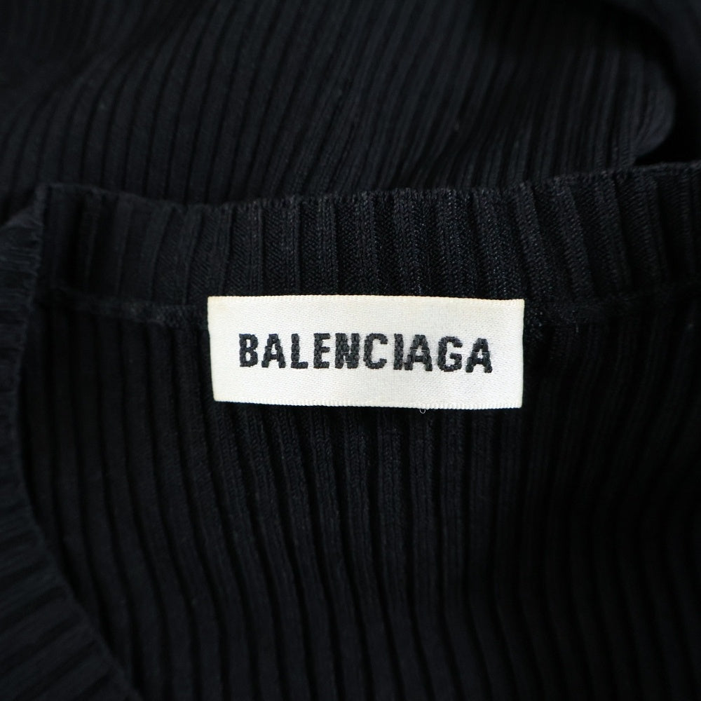 BALENCIAGA(バレンシアガ) ショルダーロゴタグ付 クルーネック 長袖セーター ブラック レディース 570828 T5101