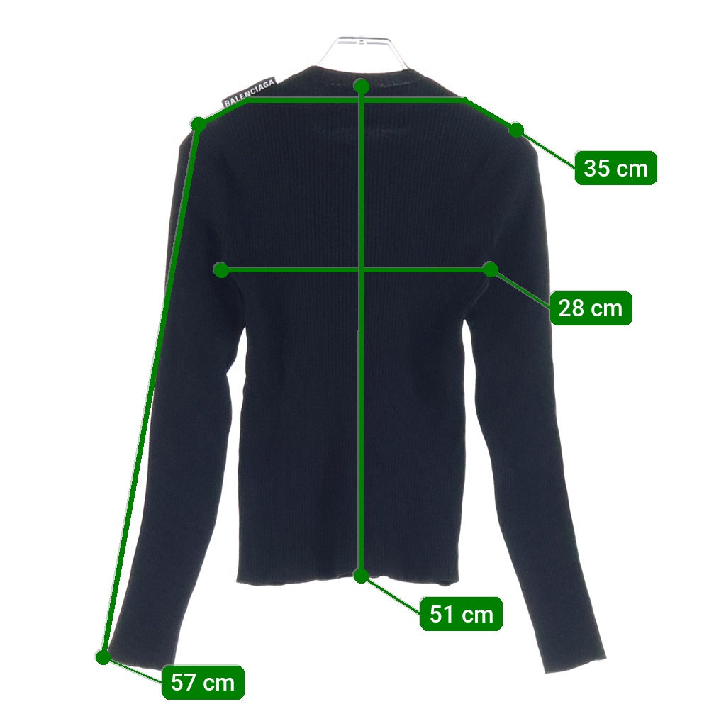 BALENCIAGA(バレンシアガ) ショルダーロゴタグ付 クルーネック 長袖セーター ブラック レディース 570828 T5101