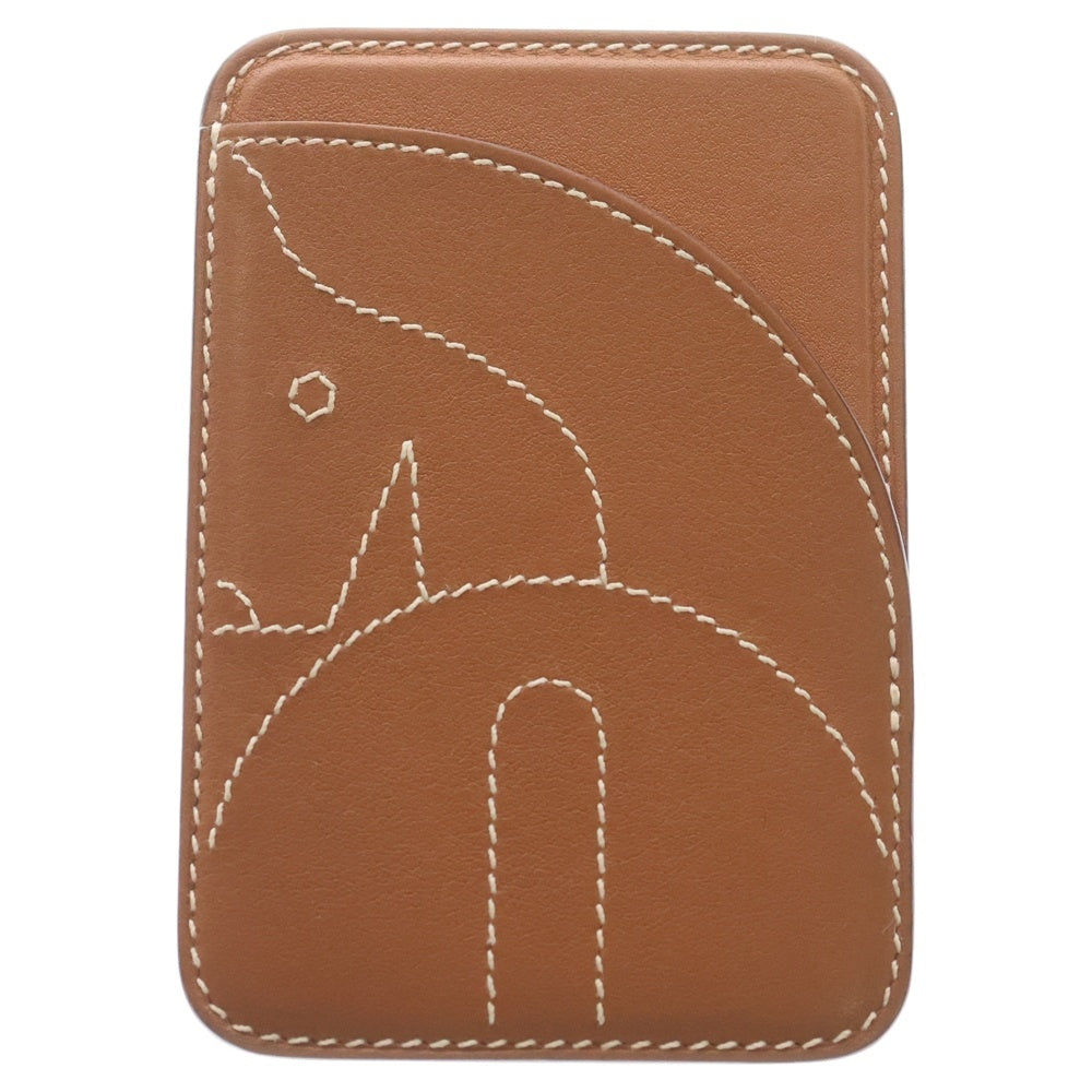 HERMES(エルメス) MagSafe シュヴァル レザー IDケース ブラウン