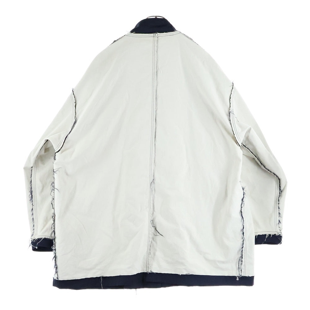 issuethings(イシューシングス) ウール リバーシブル コート ネイビー/ホワイト