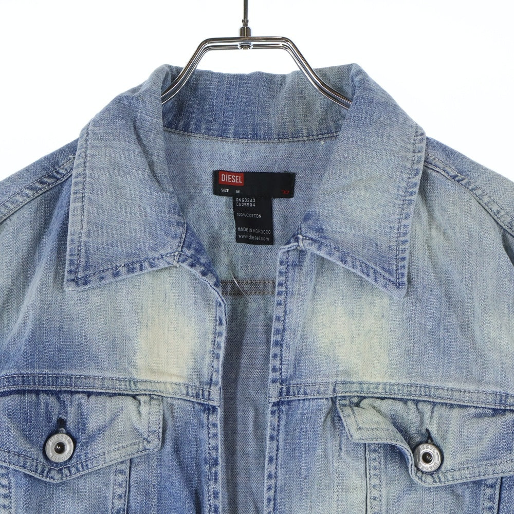 DIESEL(ディーゼル) ウォッシュ加工 ジップアップ デニムワンピース ライトブルー レディース
