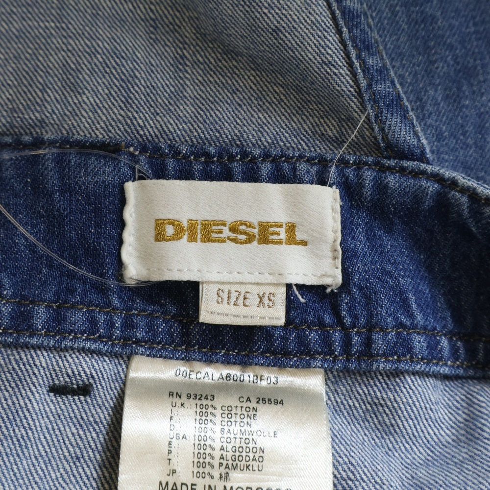 DIESEL(ディーゼル) ウオッシュ加工 デニムカバーオール インディゴ レディース