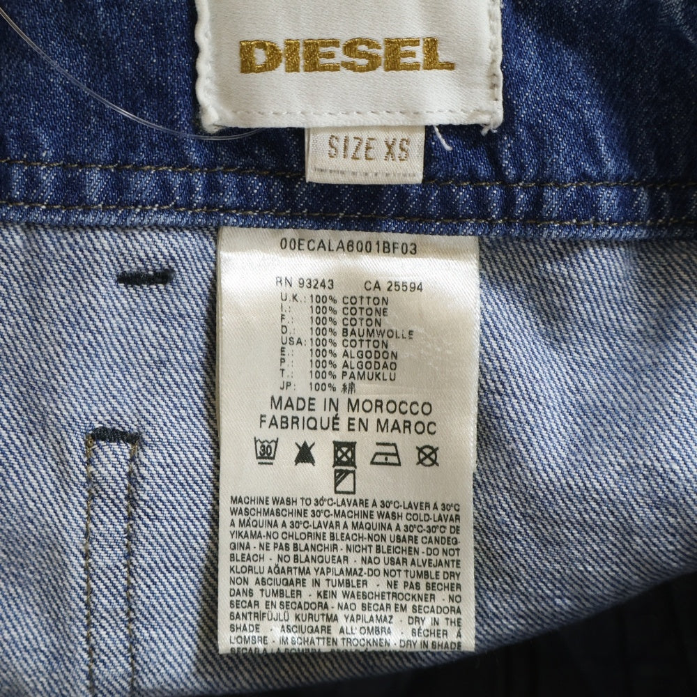 DIESEL(ディーゼル) ウオッシュ加工 デニムカバーオール インディゴ レディース