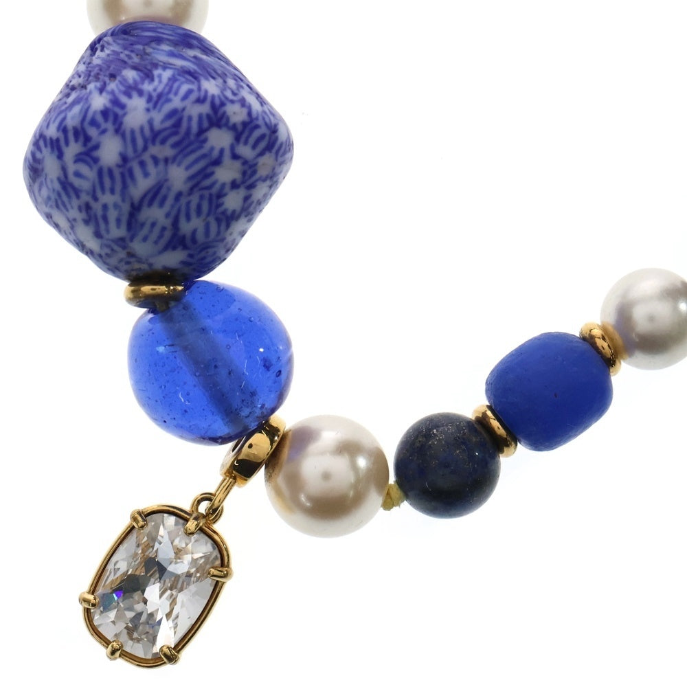Wales Bonner(ウェールズ ボナー) Story Necklace UA24NK02 クリスタル パール ネックレス ブルー レディース