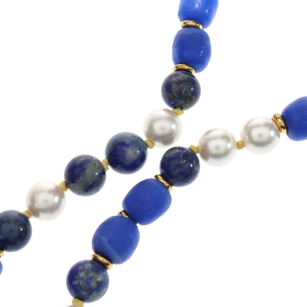 Wales Bonner(ウェールズ ボナー) Story Necklace UA24NK02 クリスタル パール ネックレス ブルー レディース
