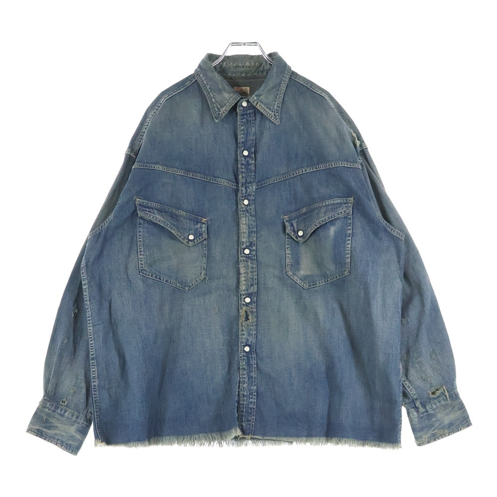 SAINT MICHAEL(セントマイケル) 23AW DENIM SHIRT 長袖 デニムシャツ インディゴ SM-A23-0000-015