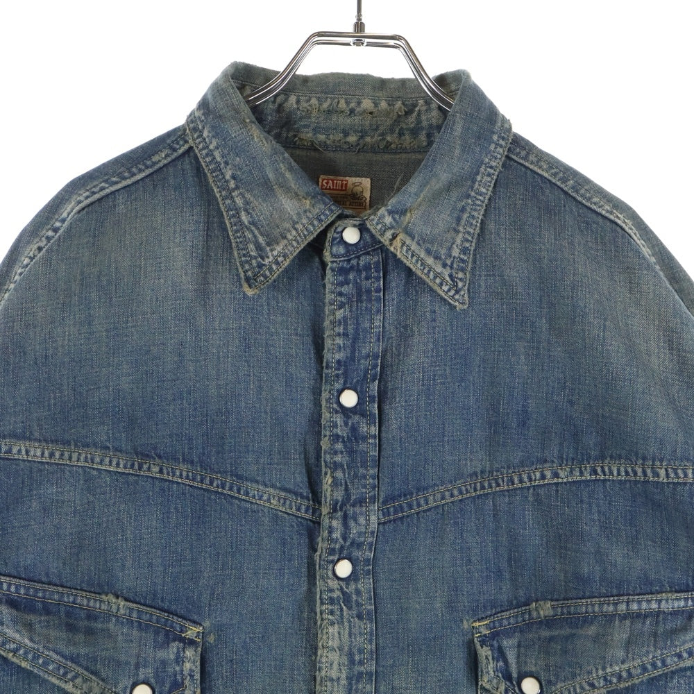 SAINT MICHAEL(セントマイケル) 23AW DENIM SHIRT 長袖 デニムシャツ インディゴ SM-A23-0000-015