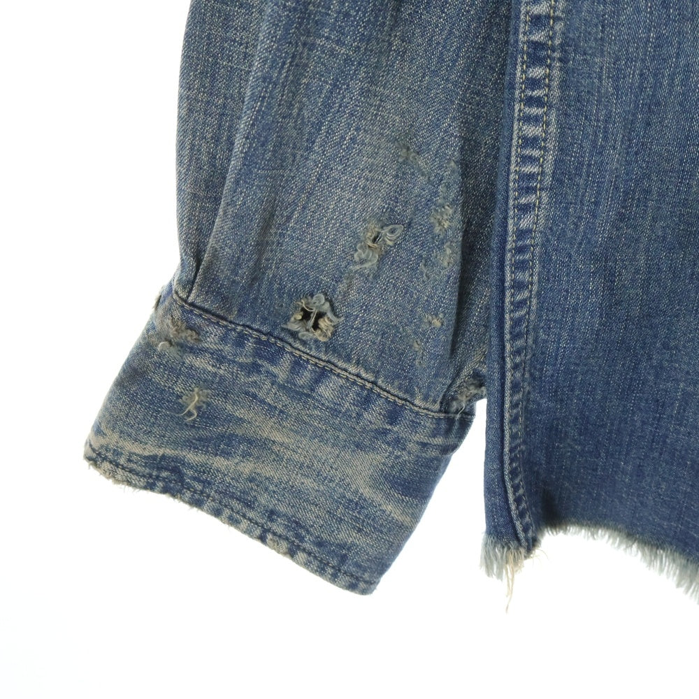 SAINT MICHAEL(セントマイケル) 23AW DENIM SHIRT 長袖 デニムシャツ インディゴ SM-A23-0000-015