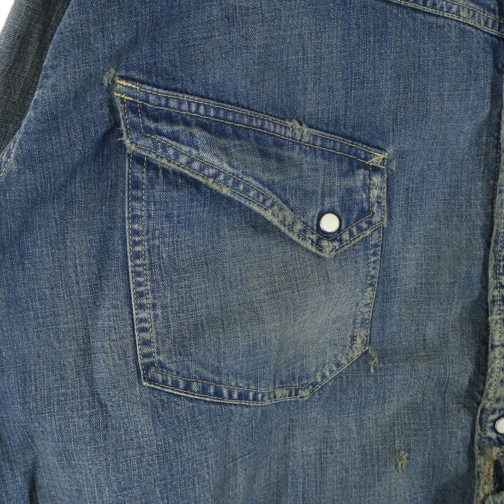 SAINT MICHAEL(セントマイケル) 23AW DENIM SHIRT 長袖 デニムシャツ インディゴ SM-A23-0000-015