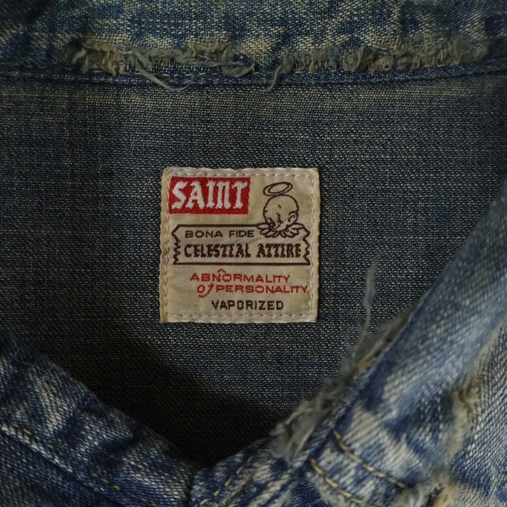 SAINT MICHAEL(セントマイケル) 23AW DENIM SHIRT 長袖 デニムシャツ インディゴ SM-A23-0000-015