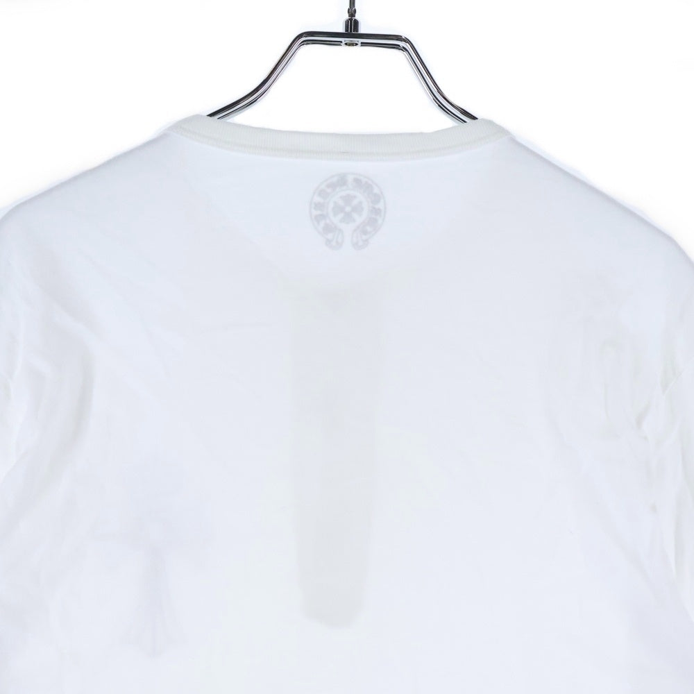 CHROME HEARTS(クロムハーツ) CHクロスプリント クロスボールボタン付き ヘンリーネック長袖Tシャツ カットソー ホワイト