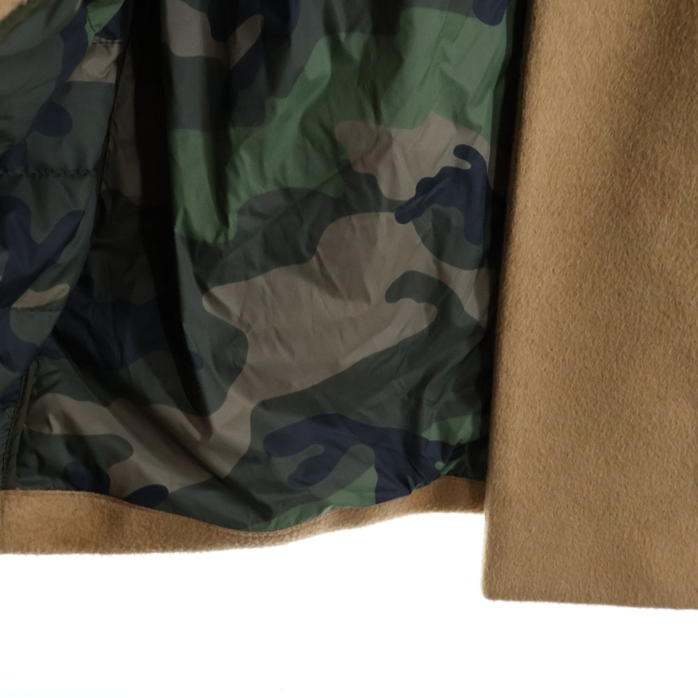 VALENTINO(ヴァレンティノ) ウール 裏地カモ柄ナイロン チェスターコート キャメル HVA44H35-VT0506