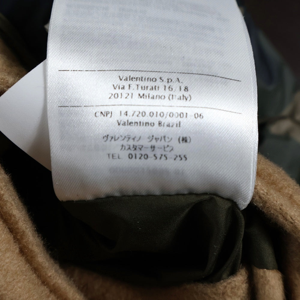 VALENTINO(ヴァレンティノ) ウール 裏地カモ柄ナイロン チェスターコート キャメル HVA44H35-VT0506