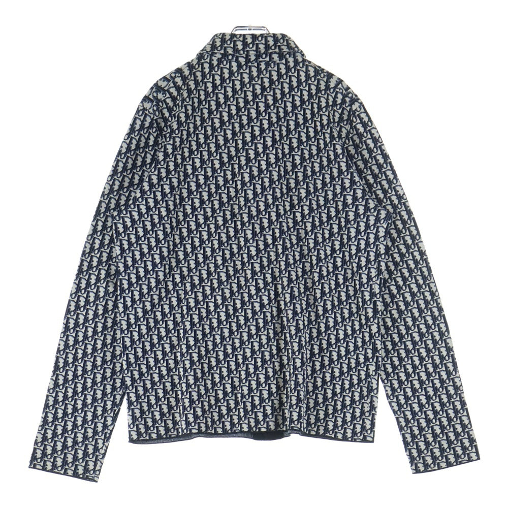 DIOR(ディオール) 20SS Oblique Overshirt 023M550AT099 オブリーク 総柄コットン長袖オーバーシャツ ベージュ/ネイビー