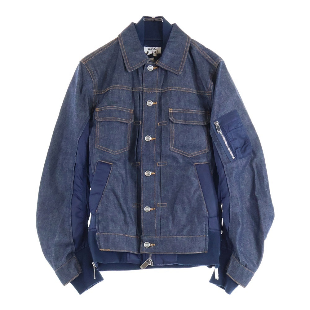 Sacai(サカイ) ×A.P.C アーペーセー ドッキング デニムジャケット インディゴ 21-0293S