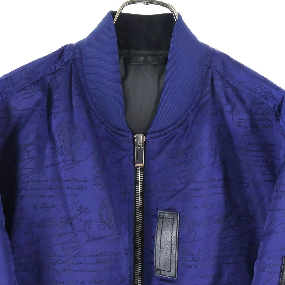 Berluti(ベルルッティ) カリグラフィ総柄 ナイロン ボンバージャケット ブルー