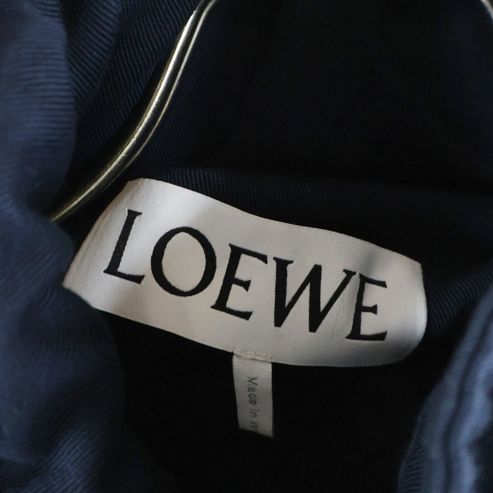 【オススメ】ロエベアナグラムロゴ　 ミリタリー ジャケット ネイビー/ブラック LOEWE(ロエベ) アナグラムロゴ刺繍 ミリタリー シャツジャケット