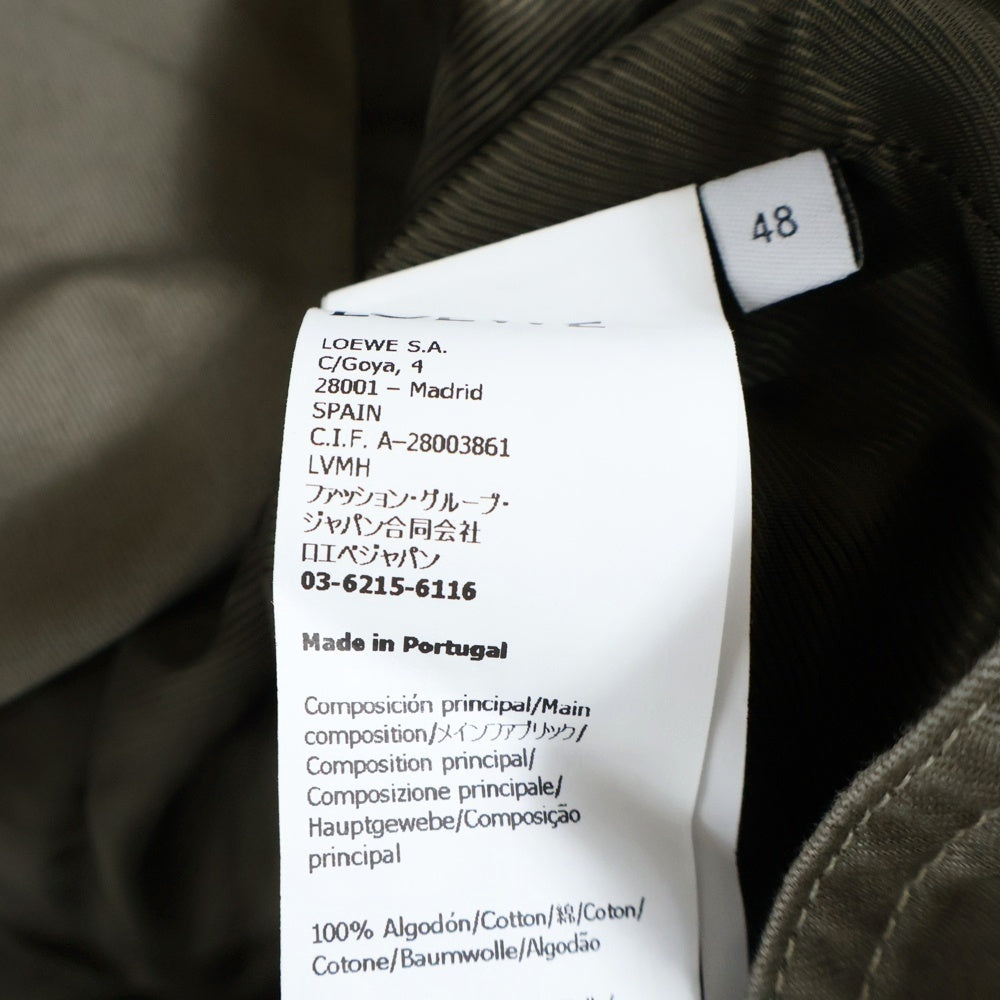 LOEWE(ロエベ) アナグラムロゴレザーパッチ コットン フーデッドジャケット カーキ H526Y02W94