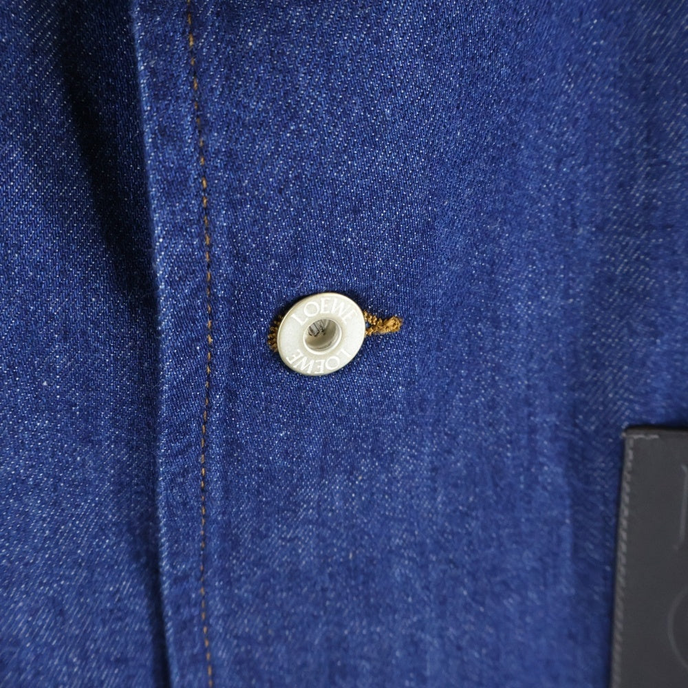 LOEWE(ロエベ) アナグラムロゴレザーパッチ デニムジャケット カバーオール インディゴ H526Y13X20