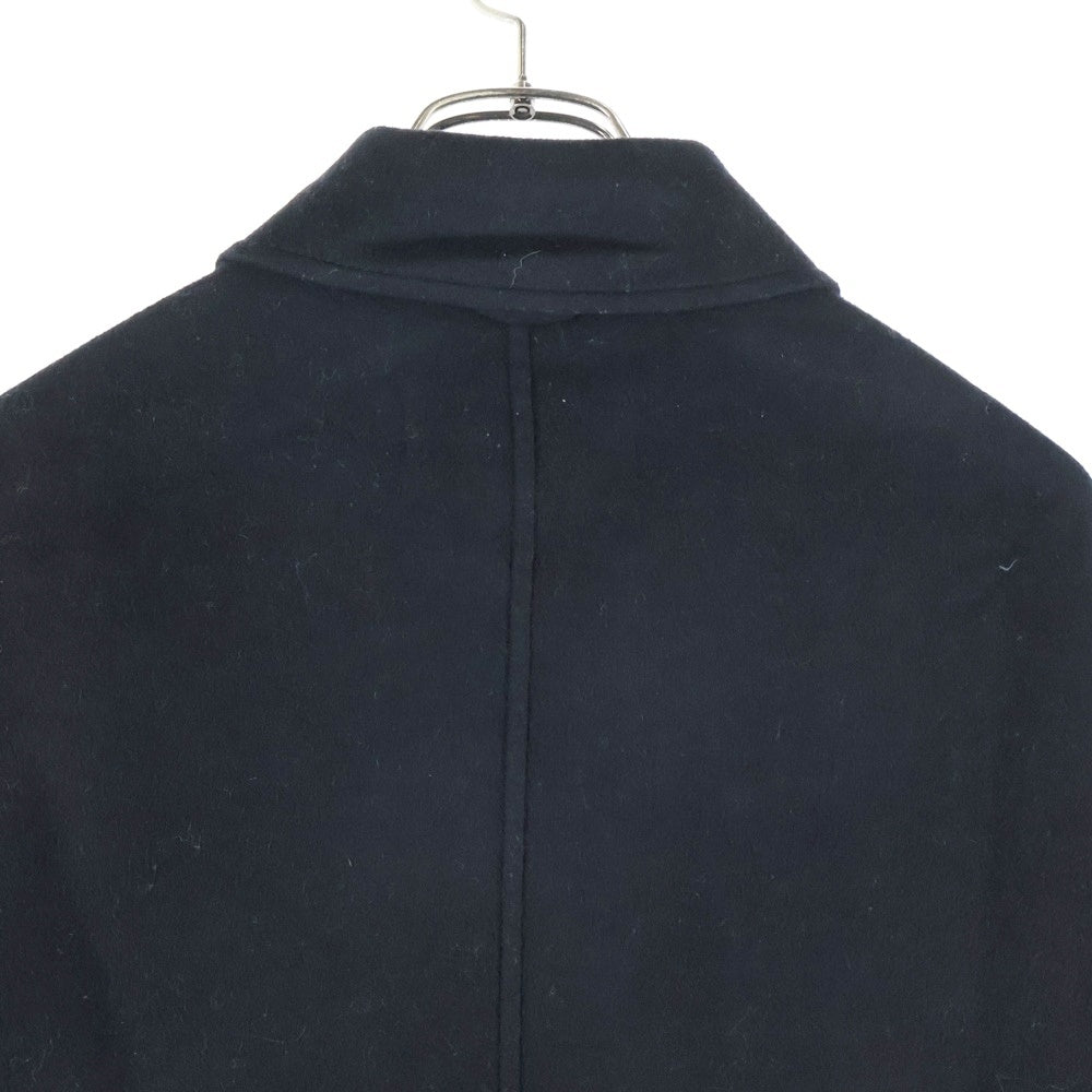 LOEWE ウールカシミヤレザーパッチジャケット ダークネイビー 48 LOEWE(ロエベ) アナグラムロゴレザーパッチ カシミア混 ウール