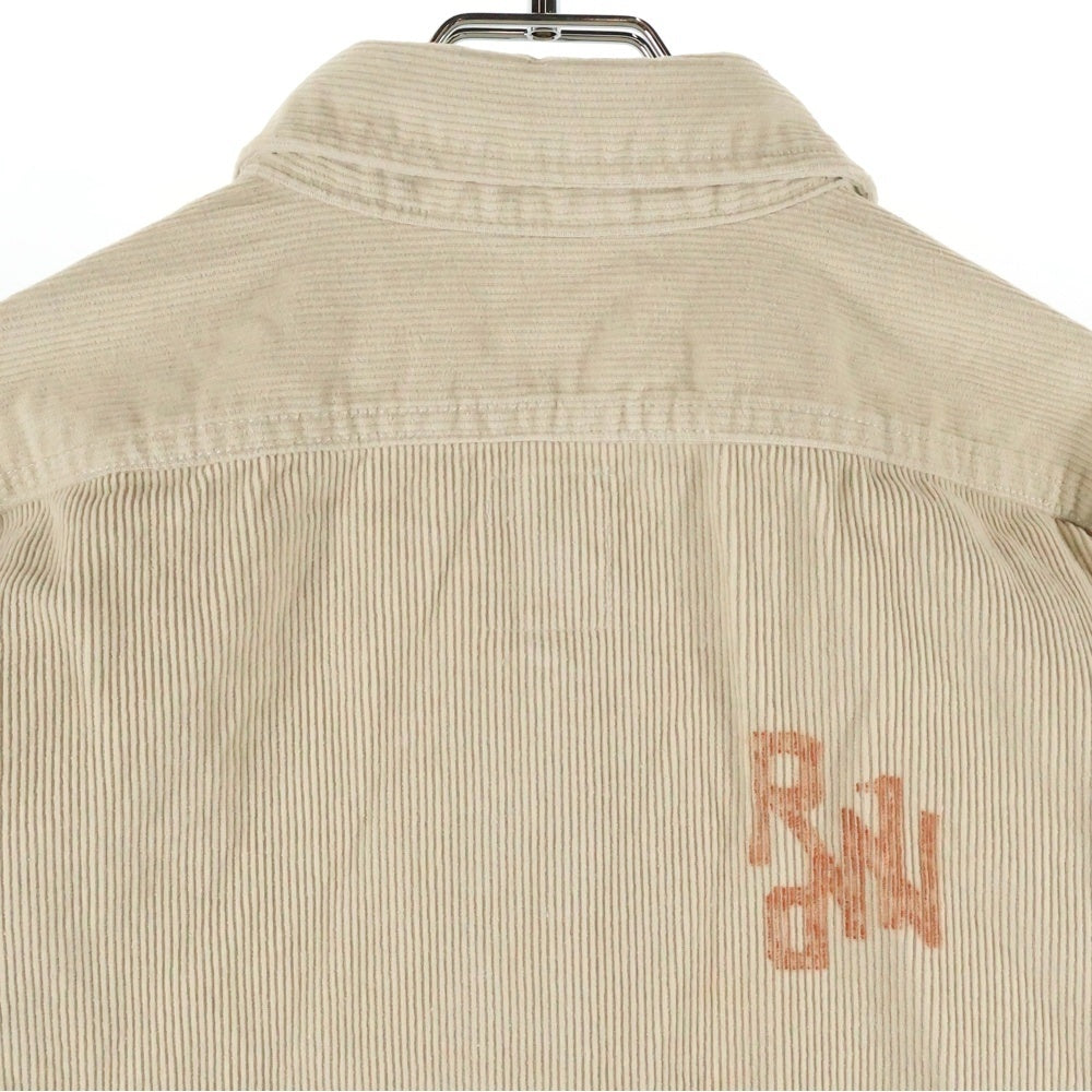 PAY DAY(ペイデイ) ×RHODOLIRION ハンドグラフィック コーデュロイ ワークシャツ 長袖シャツ アイボリー NQ912
