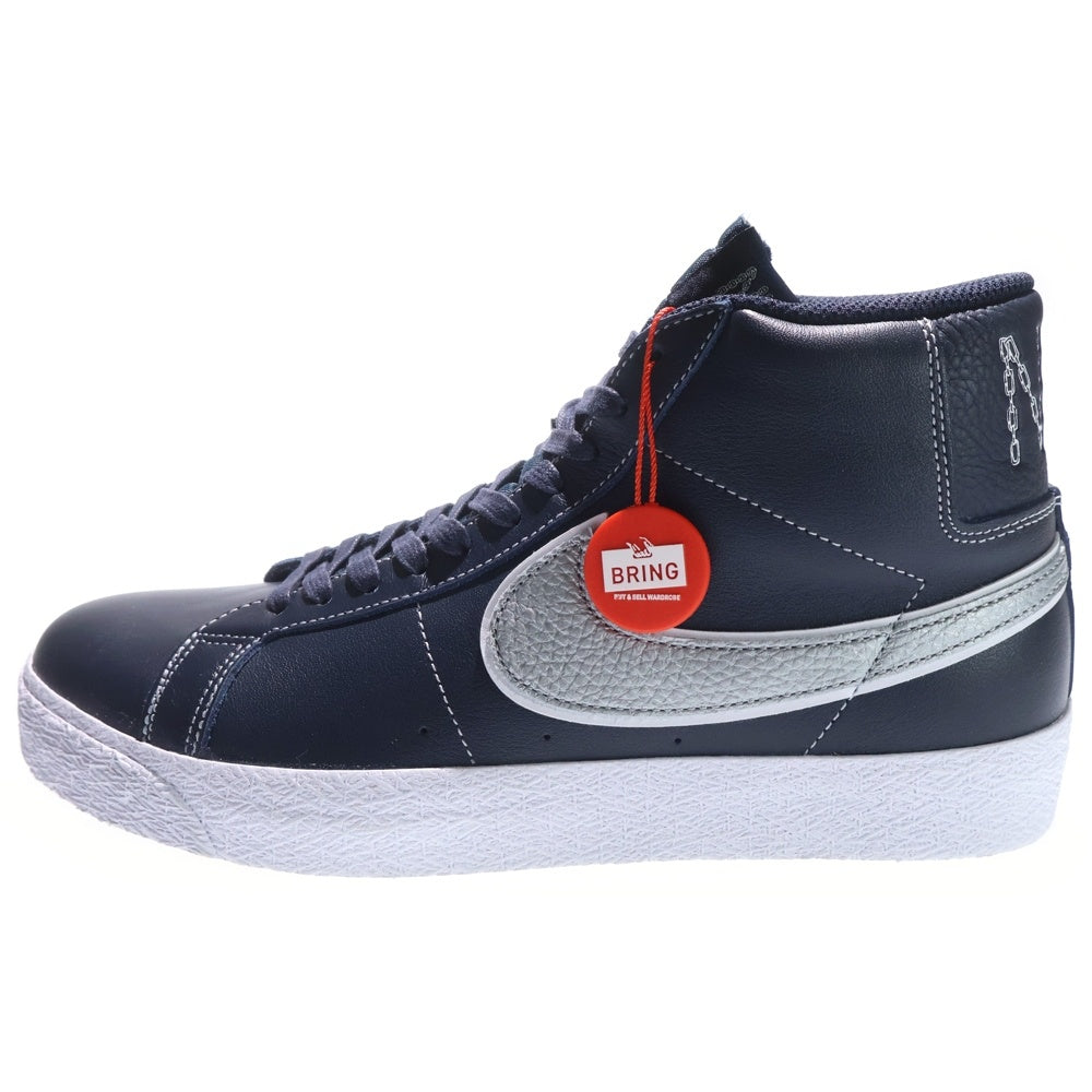 NIKE(ナイキ) ×Mason Silva ZOOM BLAZER MID MS QS DZ7260-400 メイソン シルバ ズーム ブレザー ミッドカットスニーカー ネイビー US9.5/27.5cm