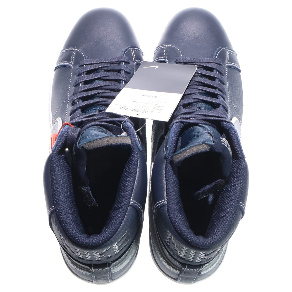 NIKE(ナイキ) ×Mason Silva ZOOM BLAZER MID MS QS DZ7260-400 メイソン シルバ ズーム ブレザー ミッドカットスニーカー ネイビー US9.5/27.5cm
