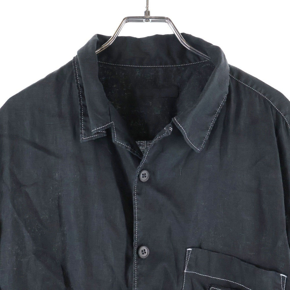 PRADA(プラダ) 25SS トライアングルロゴステッチ オープンカラー 長袖