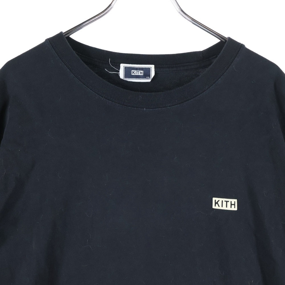 KITH(キス) フロントフェルトロゴ クルーネック 長袖Tシャツ ブラック 25-070-060-0003-7-0