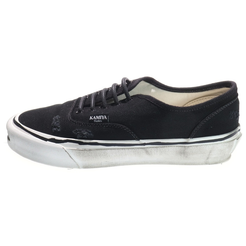 KAMIYA(カミヤ) Herc Distressed Vulcanized Sneaker ハーク ヴァルカナイズ スニーカー ローカットスニーカー ブラック G13FW702