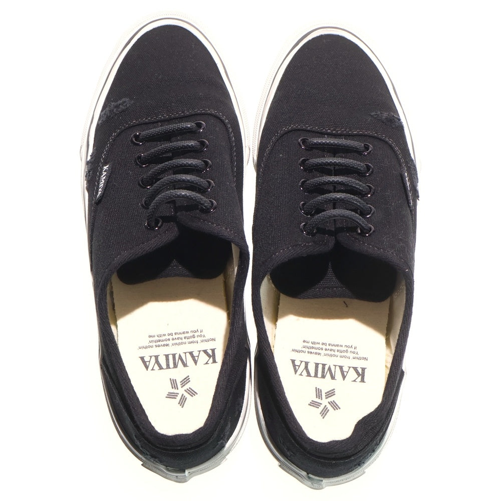 KAMIYA(カミヤ) Herc Distressed Vulcanized Sneaker ハーク ヴァルカナイズ スニーカー ローカットスニーカー ブラック G13FW702