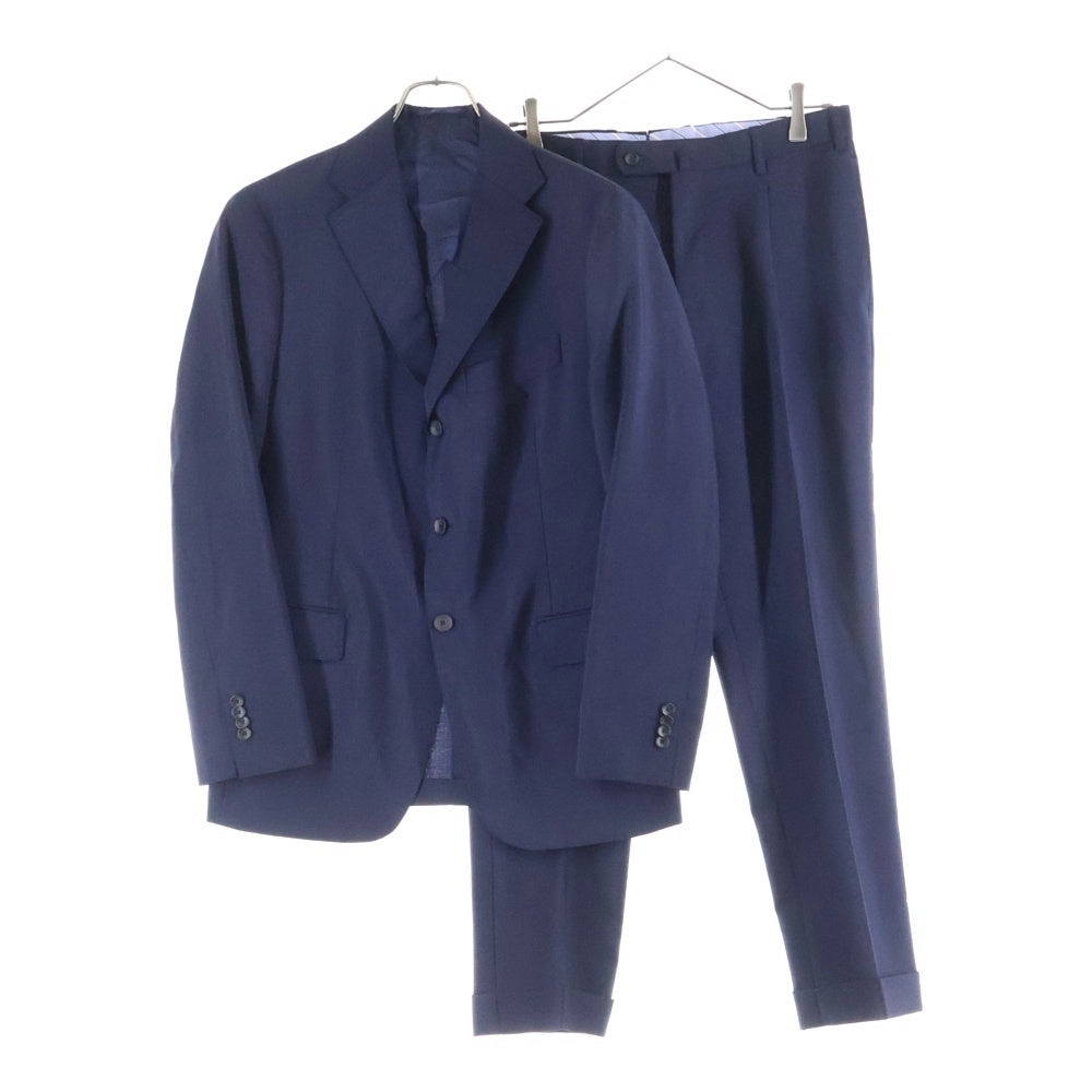 NO BRAND(ノーブランド) Artigianale アルティジャナーレ カノニコ社製生地使用 段返り3Bテーラードジャケット スラックスパンツ セットアップ スーツ ネイビー