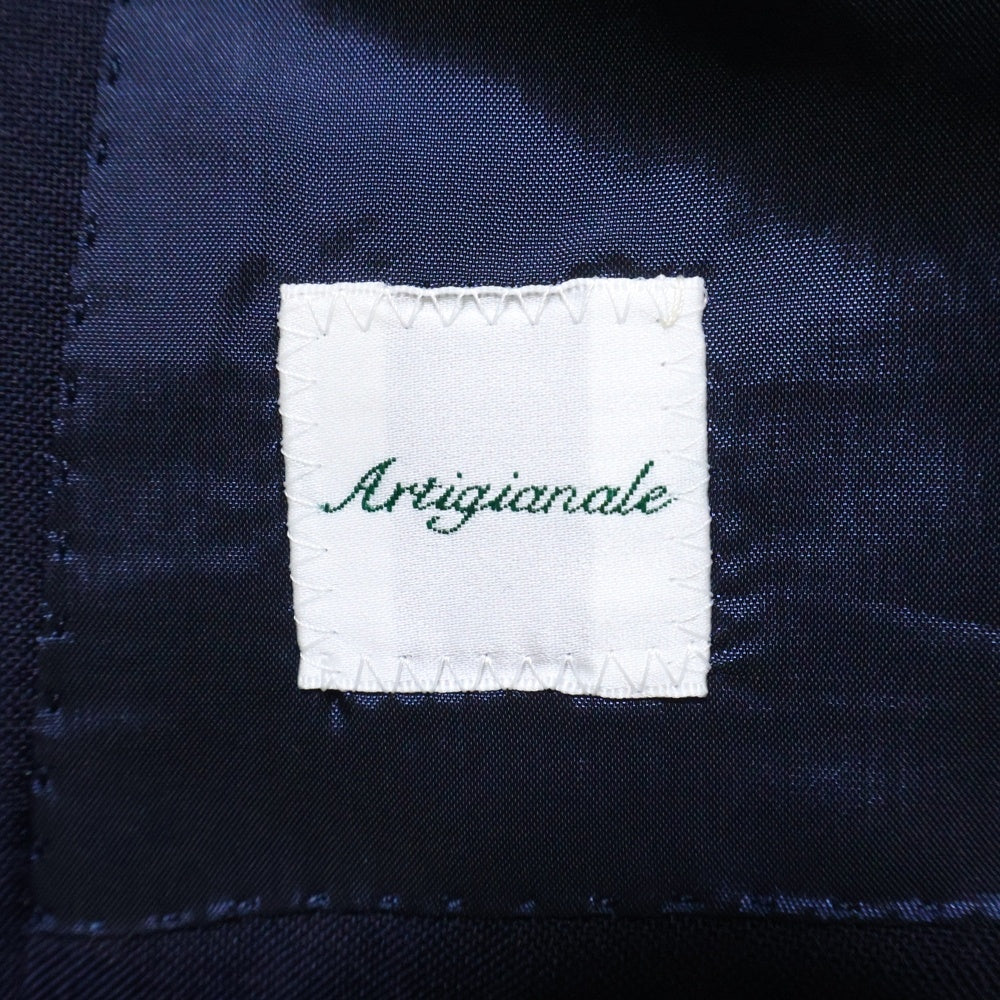 NO BRAND(ノーブランド) Artigianale アルティジャナーレ カノニコ社製生地使用 段返り3Bテーラードジャケット スラックスパンツ セットアップ スーツ ネイビー