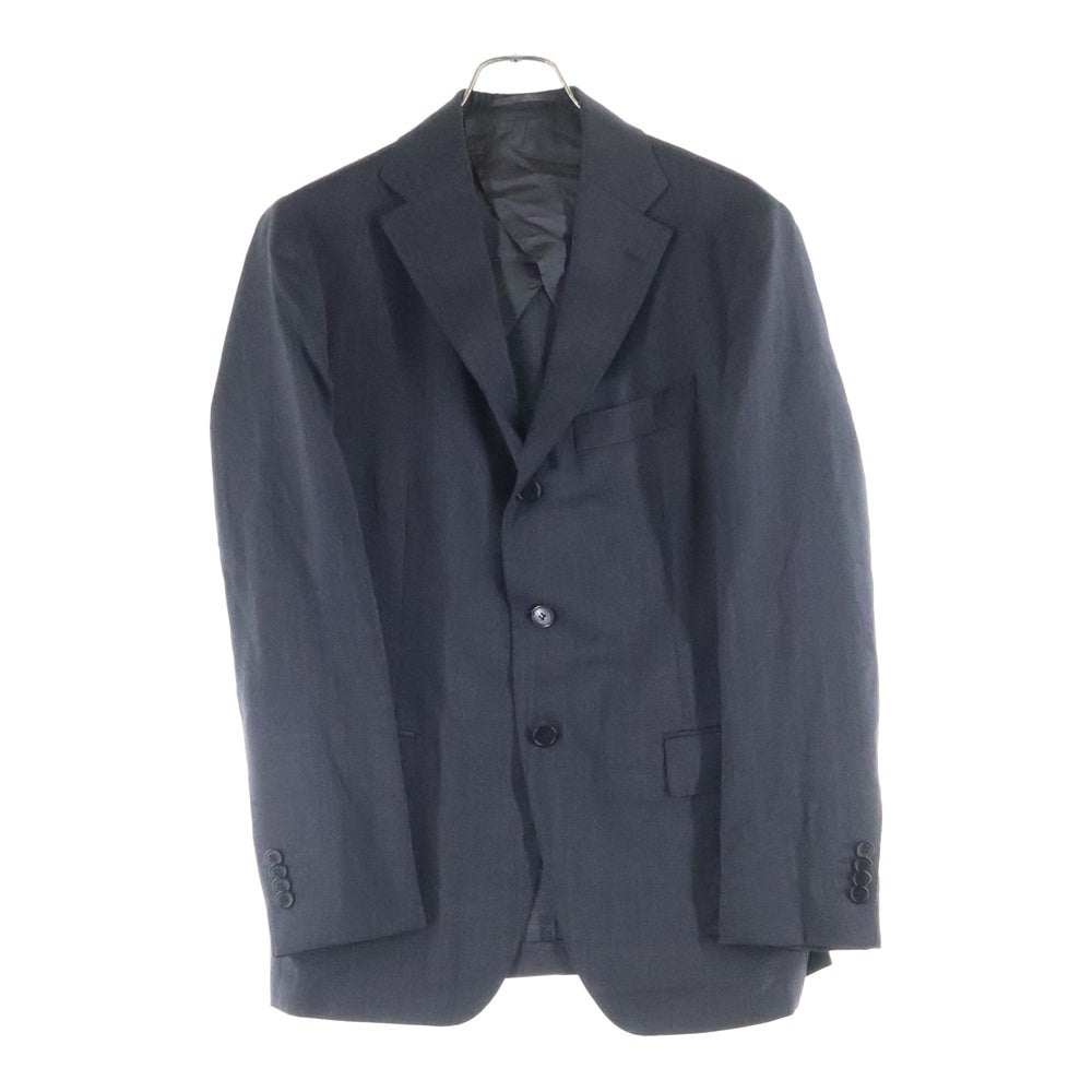 NO BRAND(ノーブランド) Artigianale アルティジャナーレ カルロバルベラ社製生地使用 サイドベンツ 段返り3Bテーラードジャケット スラックスパンツ セットアップスーツ グレー