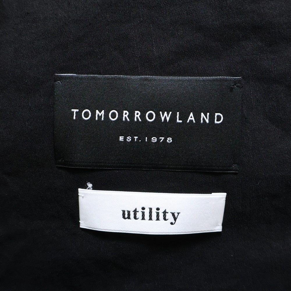 TOMORROWLAND PILGRIM(トゥモローランド ピルグリム) utility MARINI&CECCONI マリーニアンドチェコーニ ストレッチリネン シングル2B テーラードジャケット ブラック 61-07-22-07503