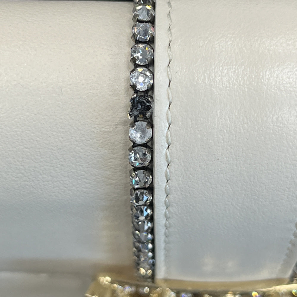 Roger Vivier(ロジェヴィヴィエ) クリスタル装飾 レザー ショルダーバッグ ホワイト レディース