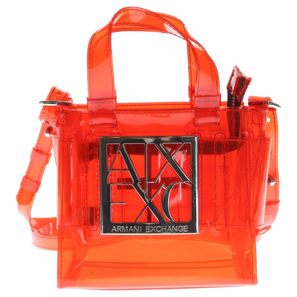 Armani Exchange(アルマーニ エクスチェンジ) PVC ビニール マイクロ クリア 2WAY ショルダーバッグ レッド