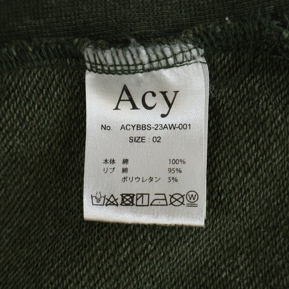 NO BRAND(ノーブランド) Ayc 23AW GARMENT DYE CREW NECK SWEAT ガーメント ダイ クルーネック 長袖 スウェットトレーナー カーキ ACYBBS-23AW-001