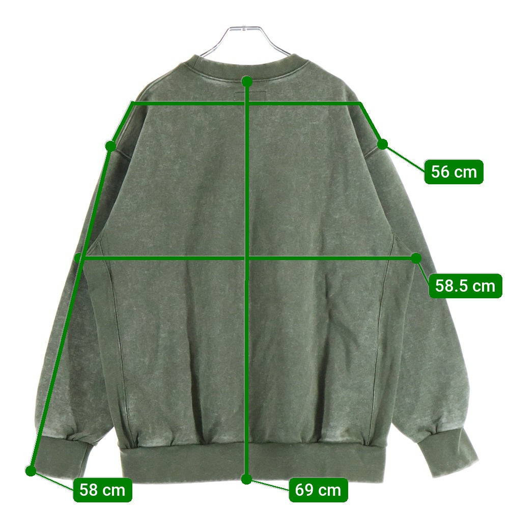 NO BRAND(ノーブランド) Ayc 23AW GARMENT DYE CREW NECK SWEAT ガーメント ダイ クルーネック 長袖 スウェットトレーナー カーキ ACYBBS-23AW-001