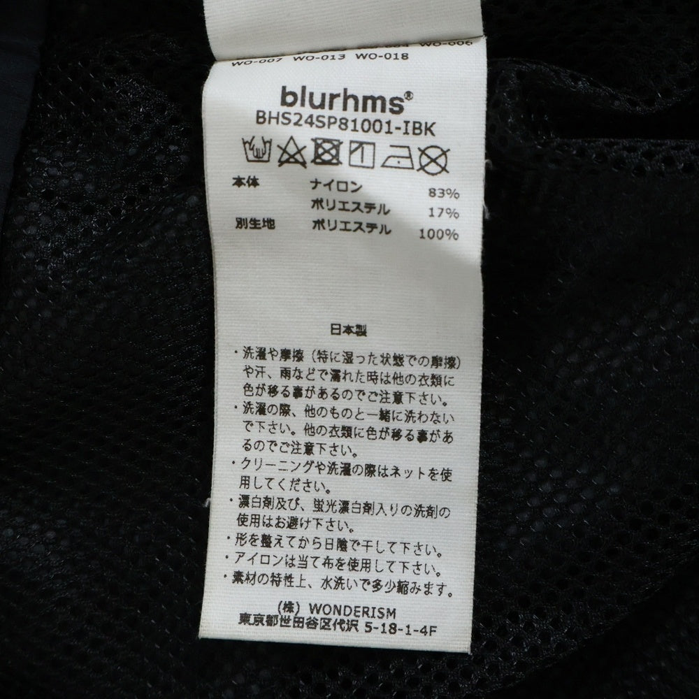 blurhms(ブラームス) NYLON CARGO PANT ナイロン カーゴ パンツ ブラック BHS24SP81001