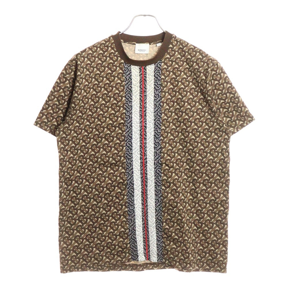 BURBERRY(バーバリー) MUNLEY TBM Tシャツ メンズ モノグラムストライププリント 半袖 コットンTシャツ 8018239 ブラウン