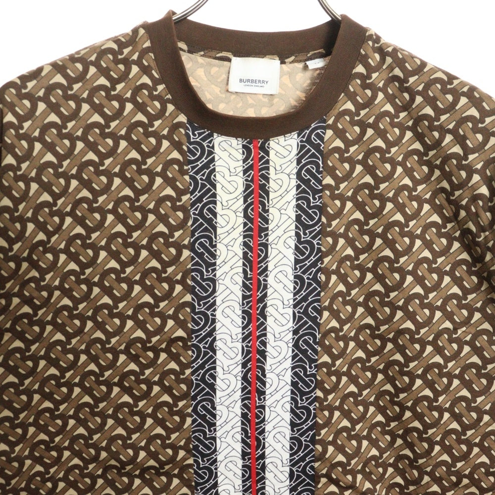 BURBERRY(バーバリー) MUNLEY TBM Tシャツ メンズ モノグラムストライププリント 半袖 コットンTシャツ 8018239 ブラウン