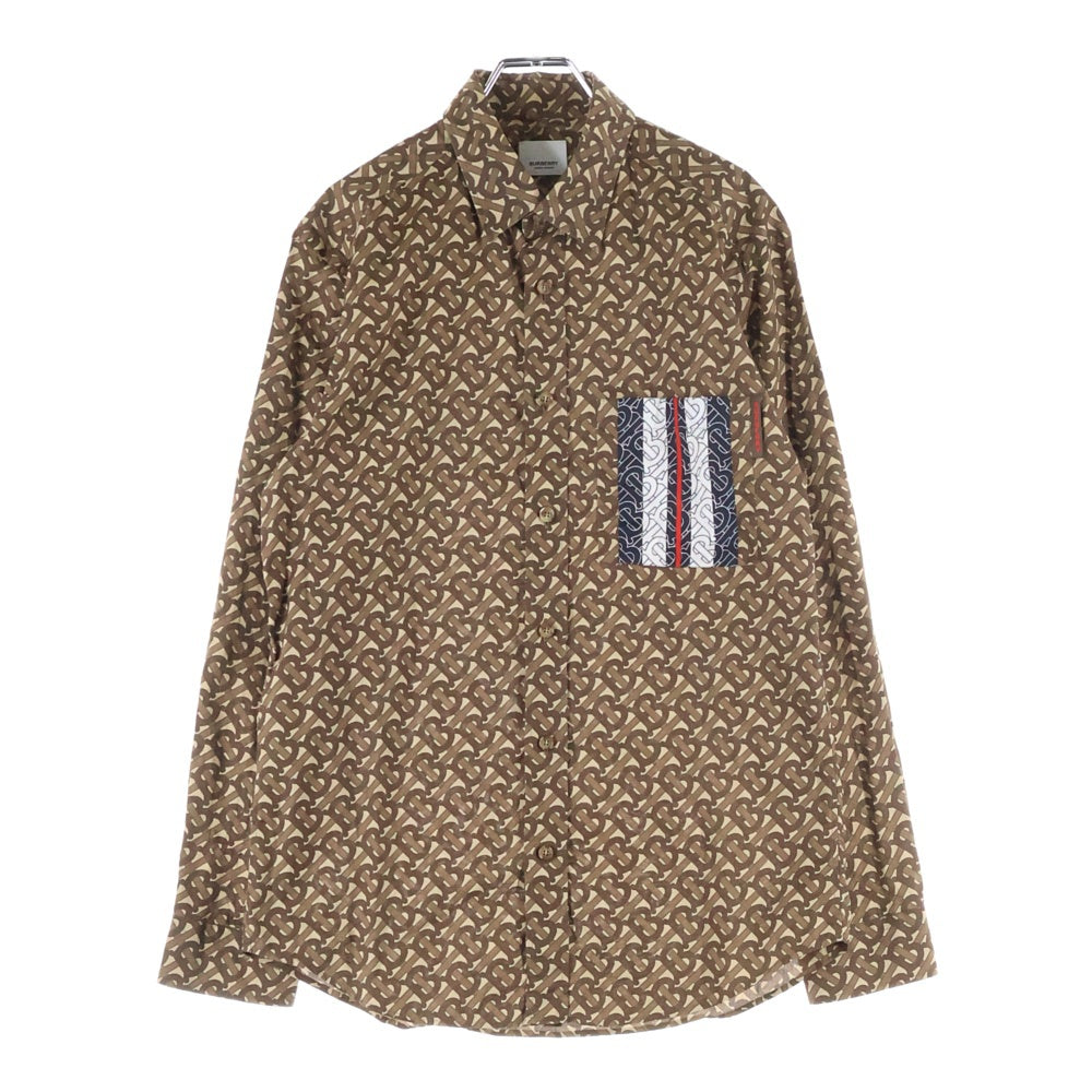 BURBERRY(バーバリー) 20SS CHATHAM TBM チャタム TBモノグラムストライプ 長袖シャツ 8018277 ブラウン