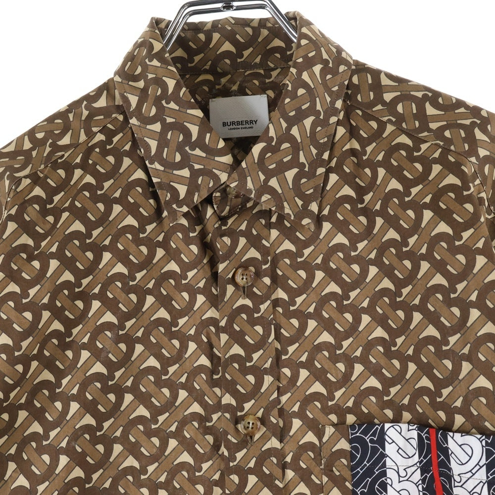 BURBERRY(バーバリー) 20SS CHATHAM TBM チャタム TBモノグラムストライプ 長袖シャツ 8018277 ブラウン