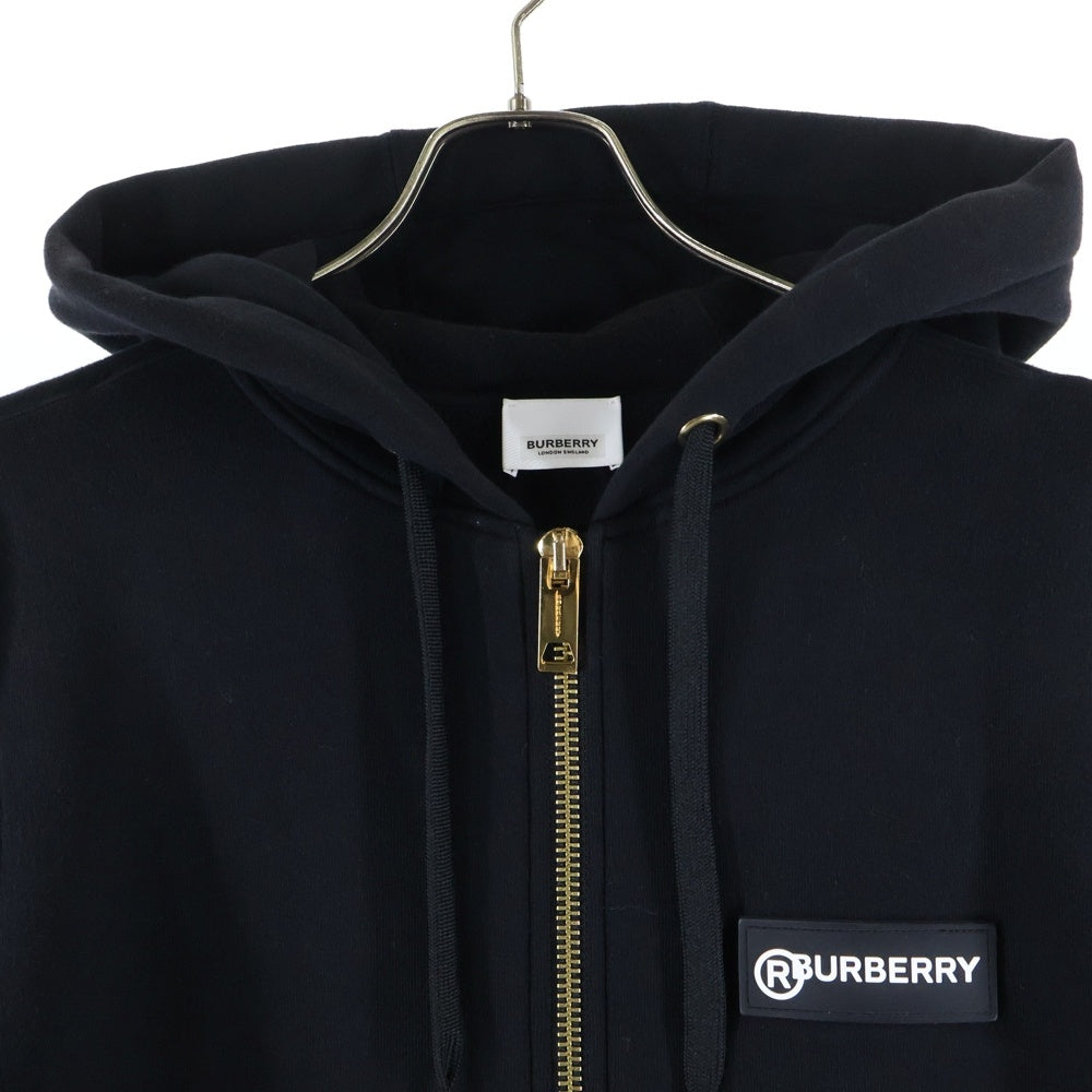 BURBERRY(バーバリー) 21SS ヴィンテージチェックパネル オーバーサイズ スウェットジップアップパーカー 8024543 ブラック
